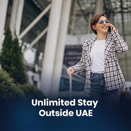 An icon illustrating freedom to live and work in the UAE with a Golden Visa.